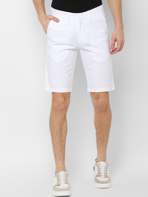 

Allen Solly Men White Self Design Slim Fit Regular Shorts