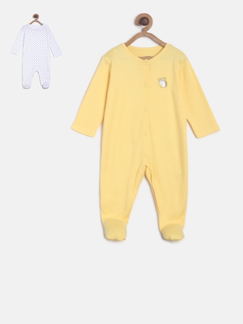 

MINI KLUB Girls Pack of 2 Sleepsuits, Yellow