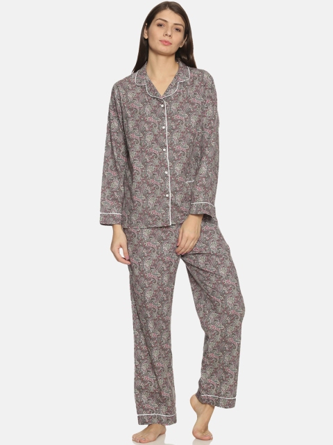 

Bene Kleed Women Grey & Pink Printed Night suit