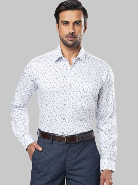 

Raymond Men White & Blue Regular Fit Printed Formal Shirt
