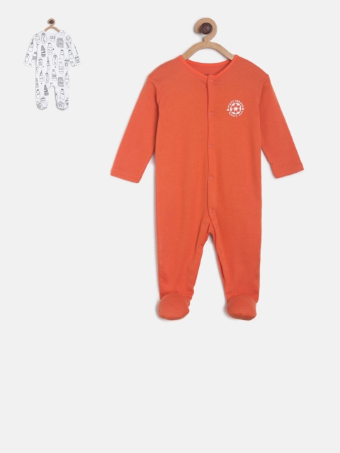 

MINI KLUB Boys Pack of 2 Sleepsuits, Orange