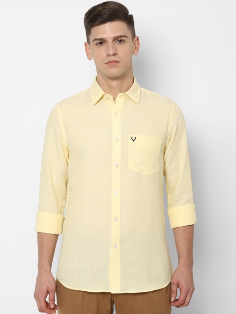 

Allen Solly Men Yellow Slim Fit Solid Casual Shirt