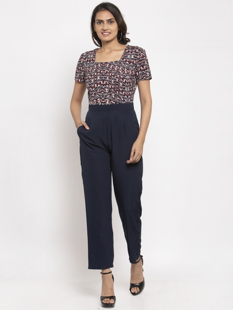 

Magnetic Designs Women Blue & Red Printed Basic Jumpsuit