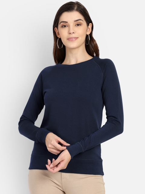 

Free Authority Women Navy Blue Solid Sweatshirt
