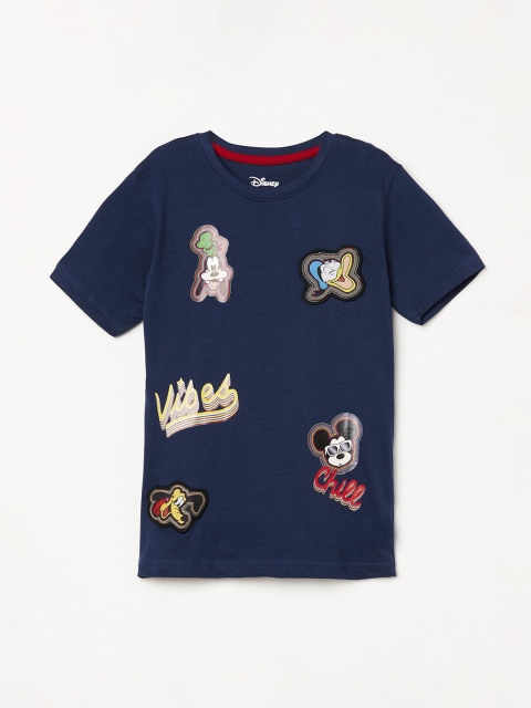 

Fame Forever by Lifestyle Boys Navy Blue Mickey & Friends Printed Round Neck T-shirt
