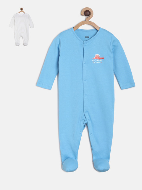 

MINI KLUB Boys Pack Of 2 Blue & White Sleepsuits