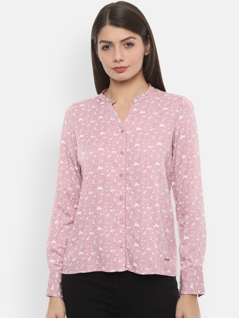 

Van Heusen Women Pink Regular Fit Floral Printed Casual Shirt