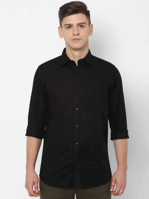 

Allen Solly Men Black Slim Fit Solid Casual Shirt
