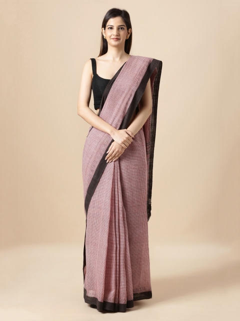 

Taneira Red Pure Cotton Checked Khadi Sustainable Saree