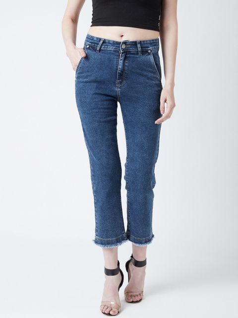 

Devis Women Blue Straight Fit High-Rise Clean Look Stretchable Jeans