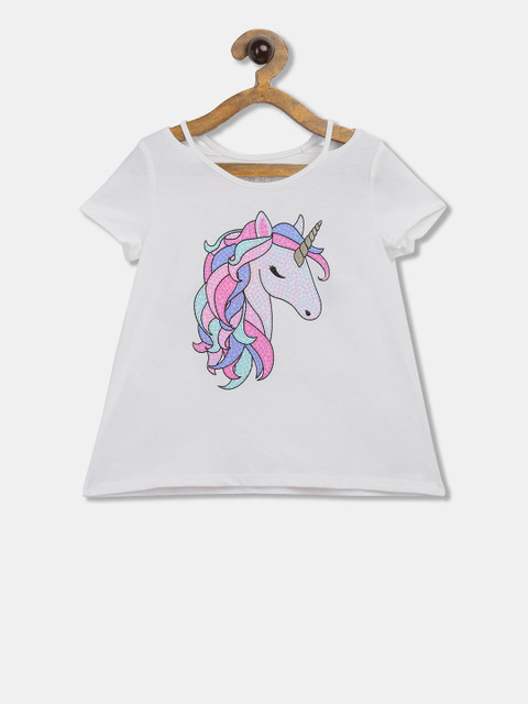 

The Childrens Place Girls White Printed Top