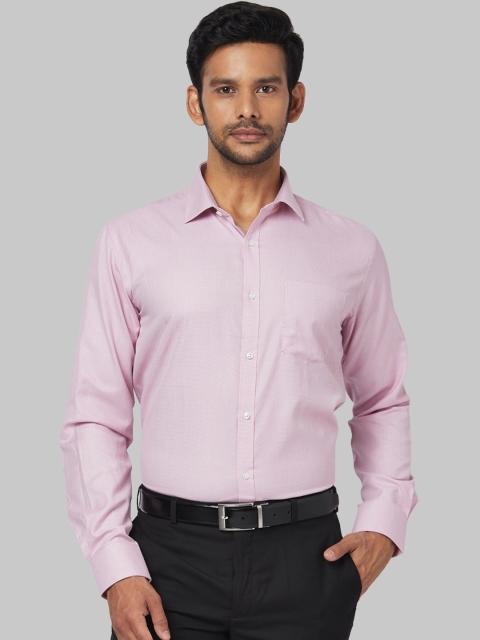 

Park Avenue Men Pink Regular Fit Self Design Formal Shirt