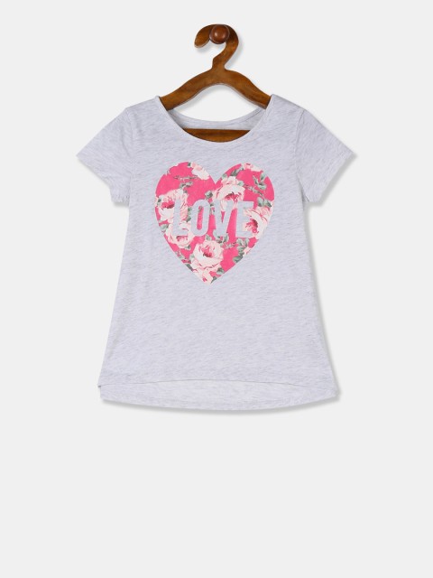 

The Childrens Place Girls Grey Printed A-Line Top