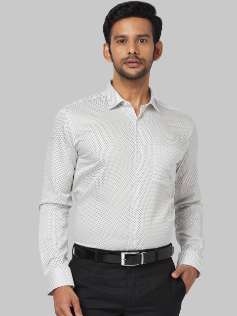 

Park Avenue Men White Regular Fit Printed Formal Shirt