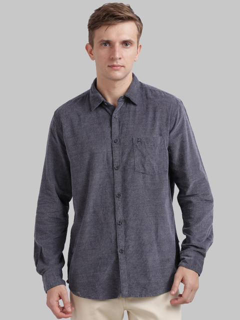 

Parx Men Blue Regular Fit Self Design Casual Shirt
