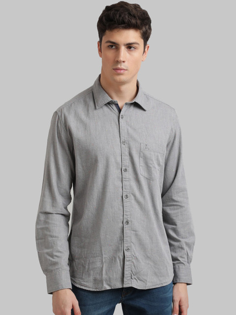 

Parx Men Grey Regular Fit Solid Casual Shirt