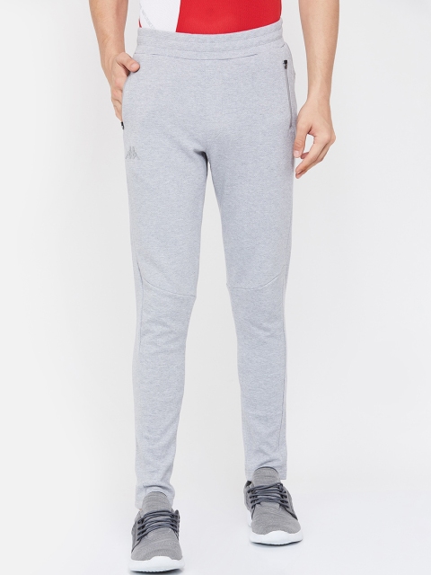 

Kappa Men Grey Solid Straight-Fit Track Pants, Grey melange