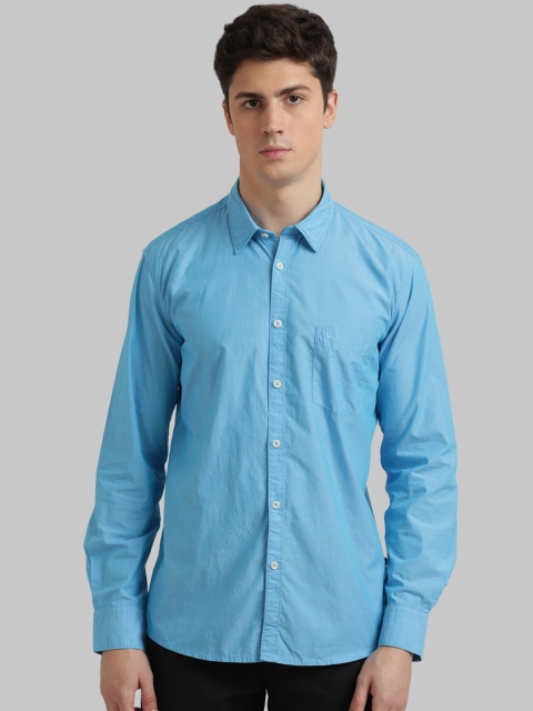 

Parx Men Blue Regular Fit Solid Casual Shirt