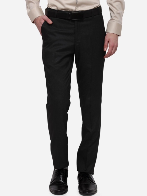 

Greenfibre Men Black Skinny Fit Solid Formal Trousers