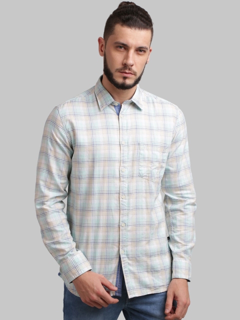 

Parx Men Blue Regular Fit Checked Casual Shirt