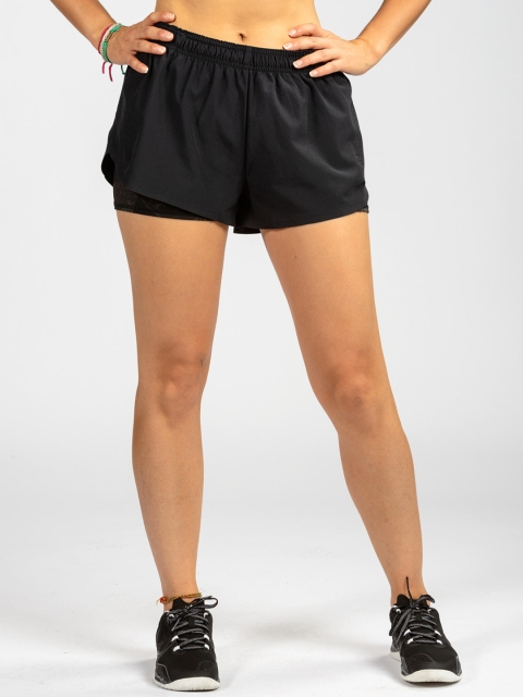 

Domyos By Decathlon Kids Black Solid Slim Fit Cross Training Shorts