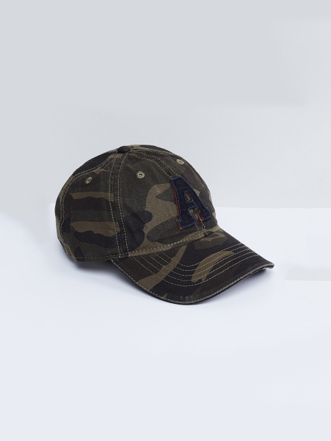 max Men Olive Green Camouflage Printed Baseball Cap