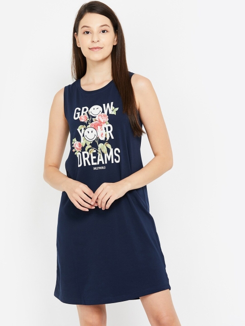 

Ginger by Lifestyle Navy Blue Printed Nightdress