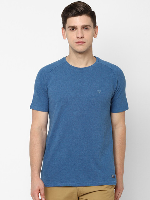 

Solly Jeans Co. Men Blue Solid Round Neck T-shirt