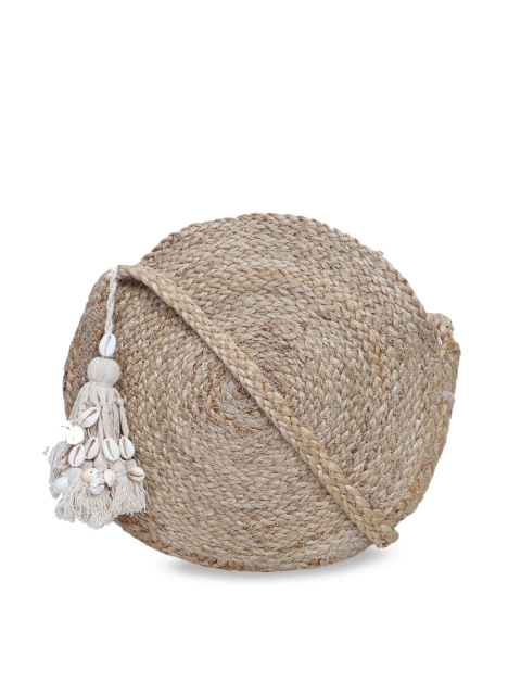 

Diwaah Beige Self Design Sling Bag