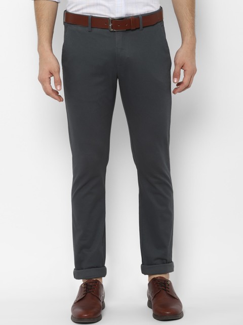 

Allen Solly Men Charcoal Grey Slim Fit Solid Regular Trousers