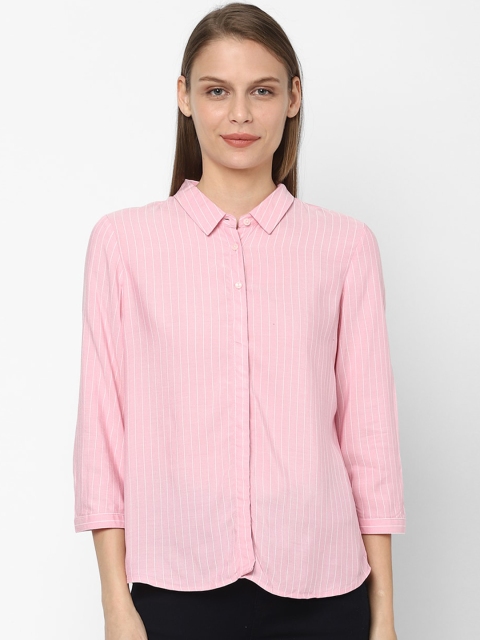 

Allen Solly Woman Pink Regular Fit Striped Casual Shirt