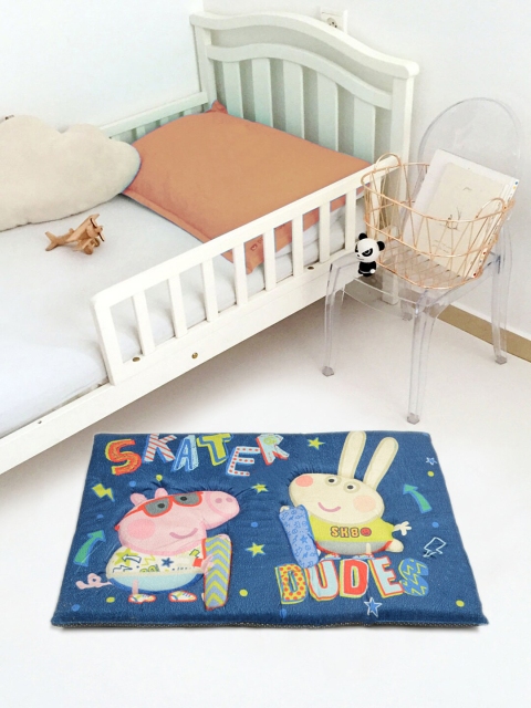 

Saral Home Navy Blue & Pink Peppa Pig Print Soft Velvet Foam Mat