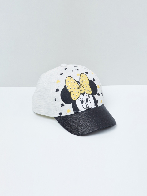 

max Girls Cream & Black Printed Baseball Cap