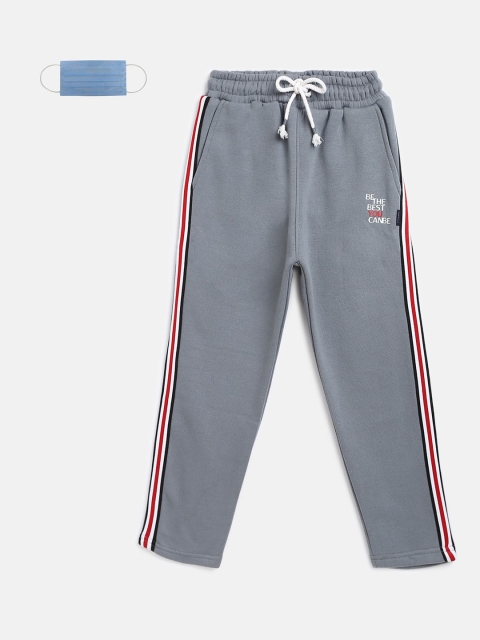 

Lil Tomatoes Boys Grey Solid Straight-Fit Track Pants