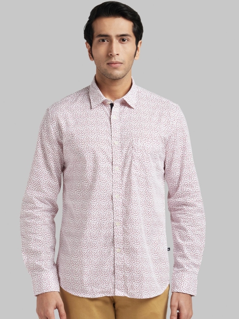 

Parx Men Red Regular Fit Printed Casual Shirt