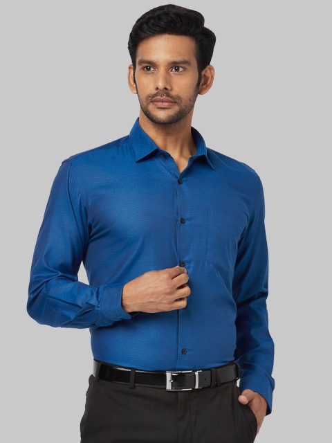 

Park Avenue Men Blue Regular Fit Self Design Formal Shirt