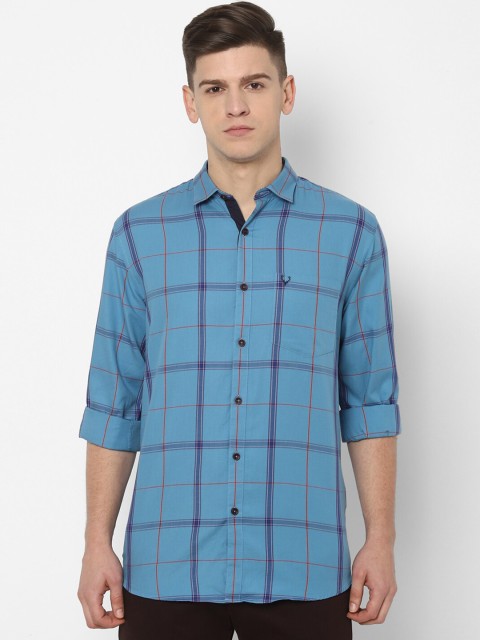 

Allen Solly Men Blue Slim Fit Checked Casual Shirt