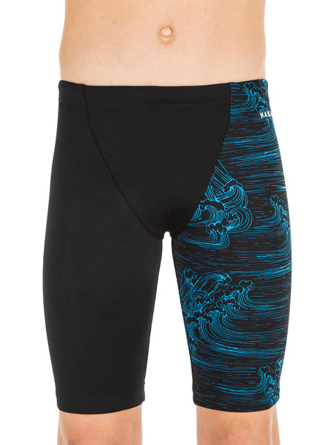 

Nabaiji By Decathlon Kids Black & Blue Printed Swimming Shorts