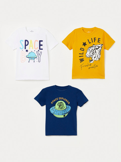 

Fame Forever by Lifestyle Boys Pack of 3 Printed Round Neck T-shirt, Navy blue