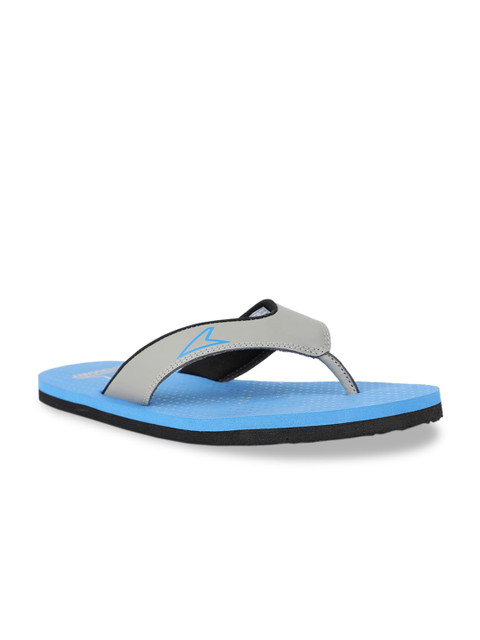 

Power Men Grey & Blue Solid Thong Flip-Flops