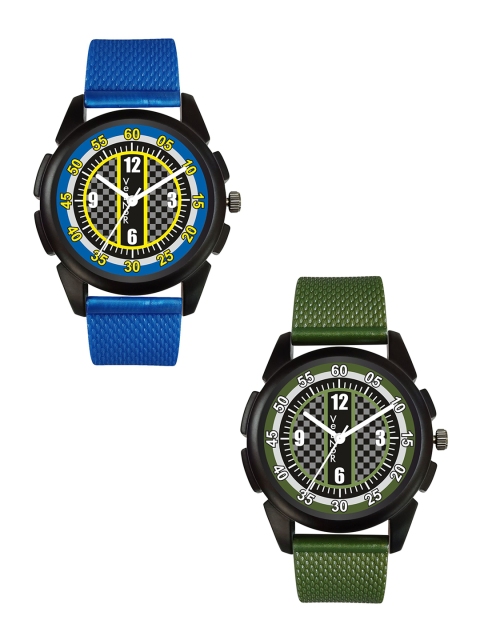 

VeBNoR Boys Yellow & Green Set of 2 Analogue Watch WT 184 Yellow-184 Green