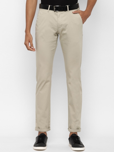 

Allen Solly Men Beige Slim Fit Self Design Regular Trousers
