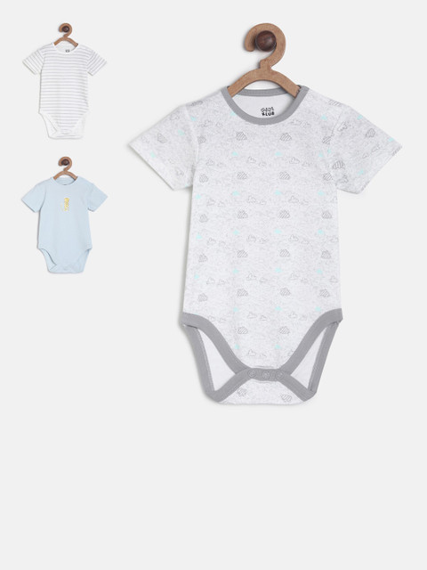 

MINI KLUB Infant Boys Pack Of 3 Bodysuits, Off white