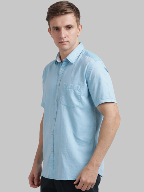 

Parx Men Blue Regular Fit Solid Casual Shirt