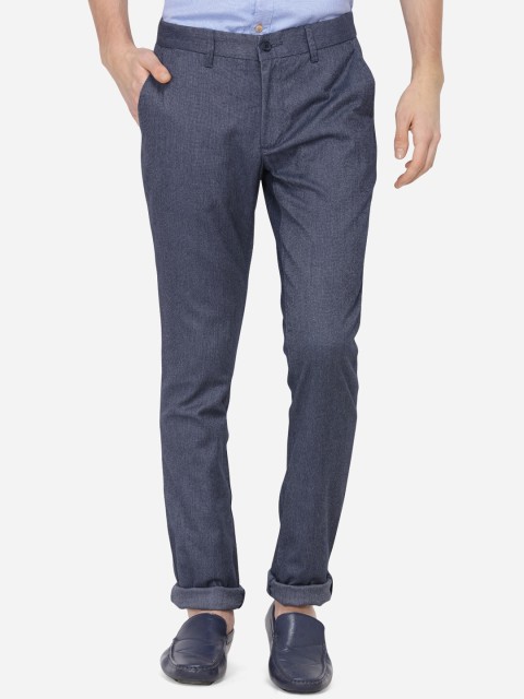 

Greenfibre Men Navy Blue Slim Fit Solid Regular Trousers