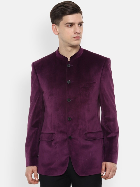 

Louis Philippe Men Purple Regular-Fit Solid Blazer