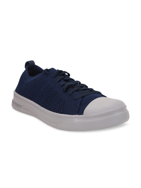 

Hush Puppies Men Navy Blue Woven Design Sneakers