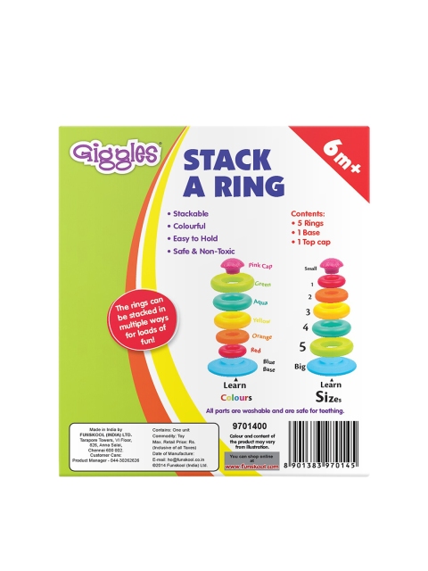 

GIGGLES Unisex STACK A RING -Multicoloured Toy, Multi