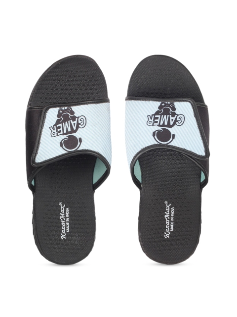 KazarMax Unisex Blue & Black Printed Sliders
