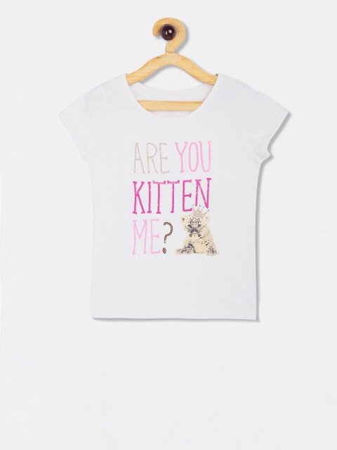 

The Childrens Place Girls White Embellished Top